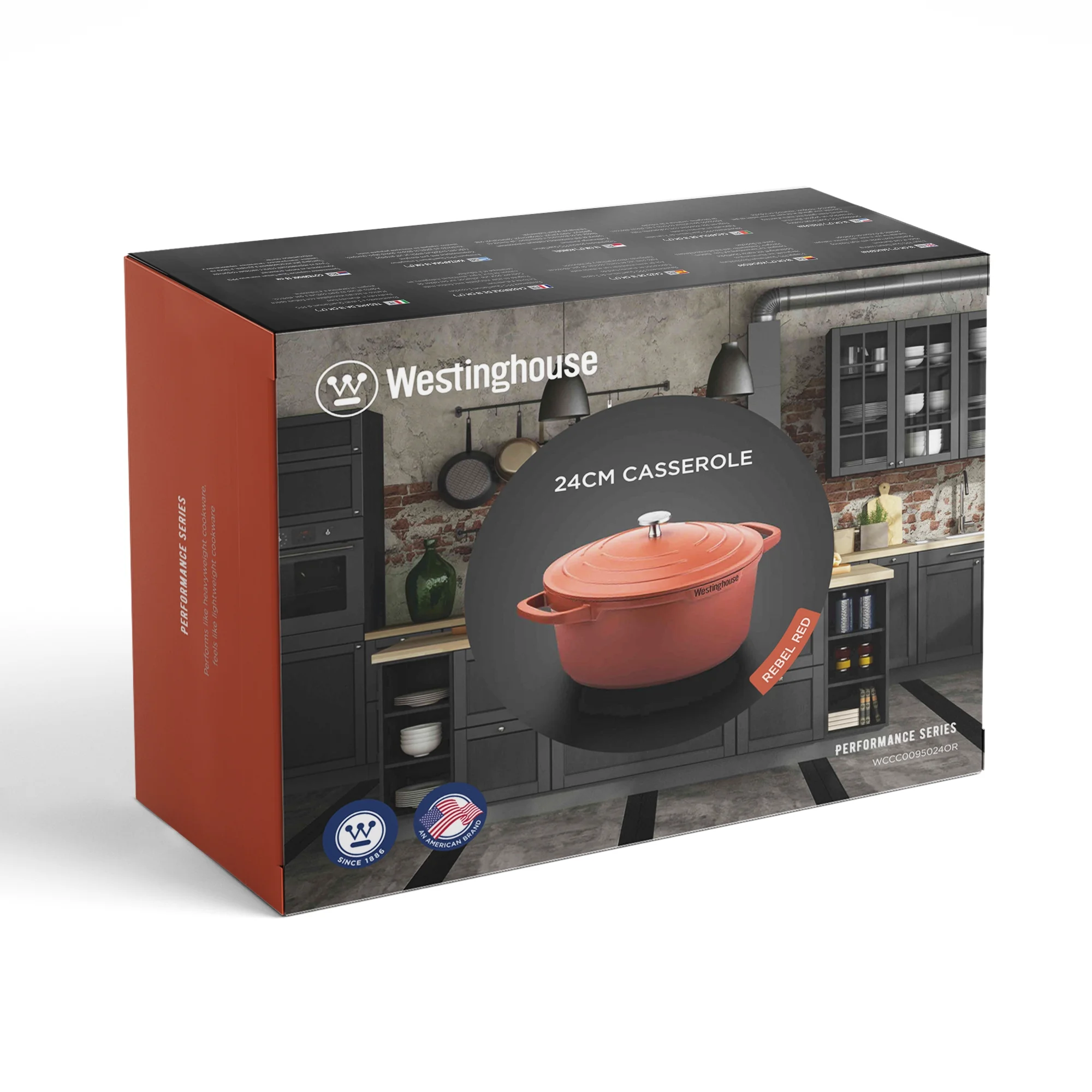 Westinghouse 24cm Casserole with Lid Red