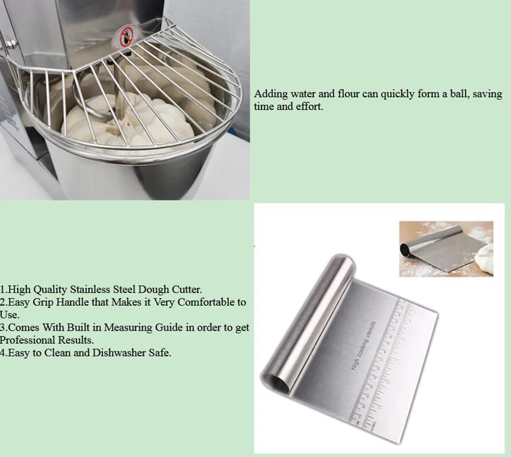 Techtongda 20 QT Dough Food Mixer Dough Kneading Machine Electric Flour Mixer Dough Maker Double Action Double Speed