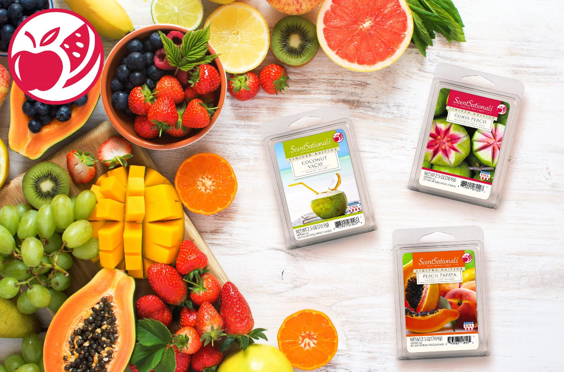 Guava Peach Scented Wax Melts, ScentSationals, 2.5 oz (4-Pack)