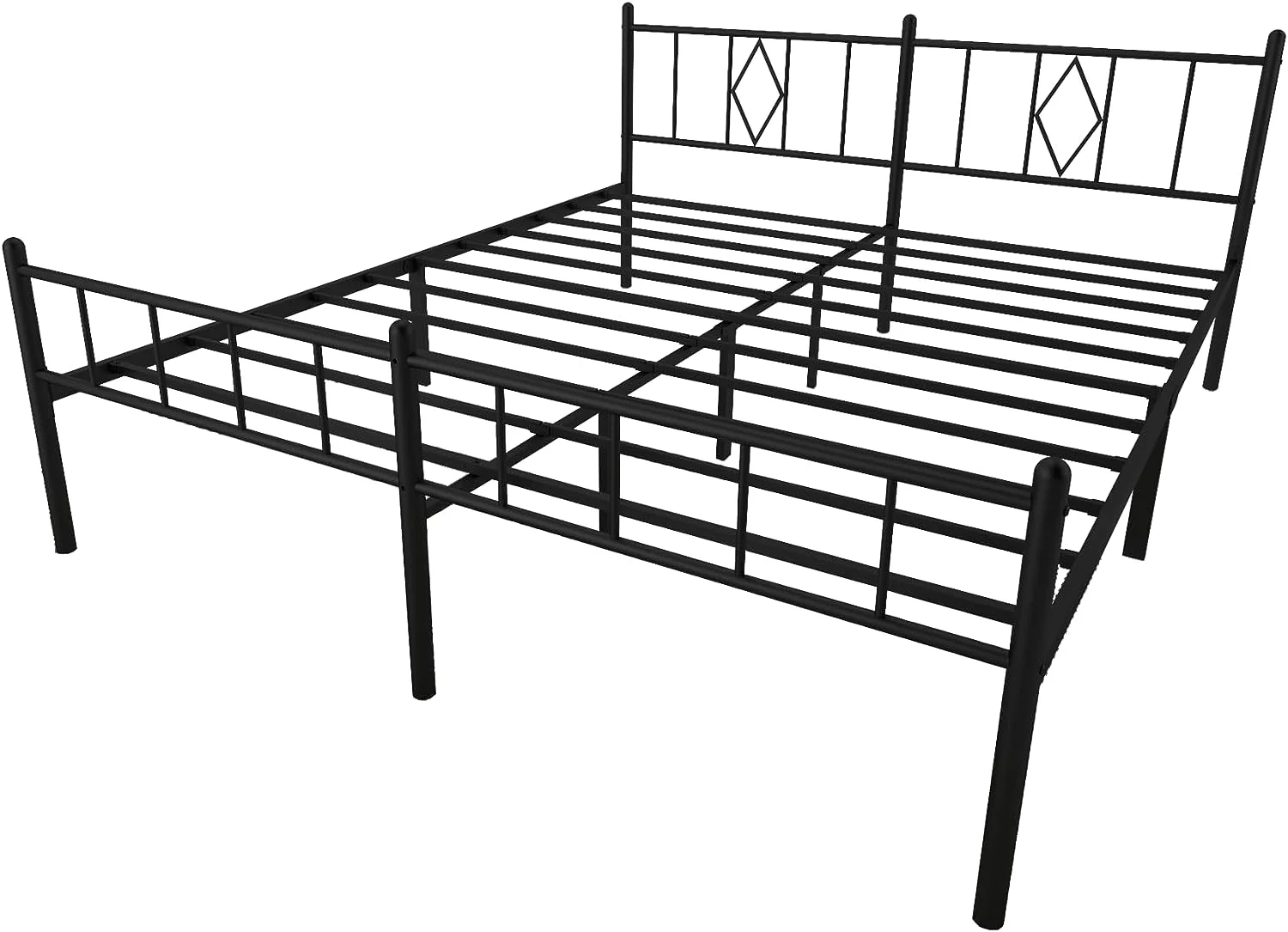 KESHENGDA 14 Inch Metal Bed Frame Cal King Size with Headboard and Footboard, Heavy Duty California King Platform Bed Frame with Large Under Bed Storage Space, No Box Spring Needed, Noise Free, Black