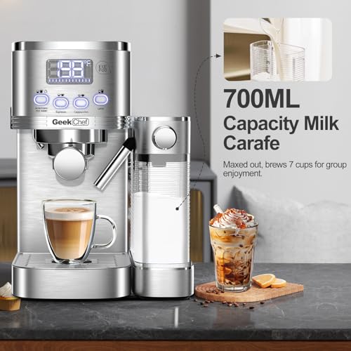 Geek Chef Espresso and Cappuccino Machine with Automatic Milk Frother