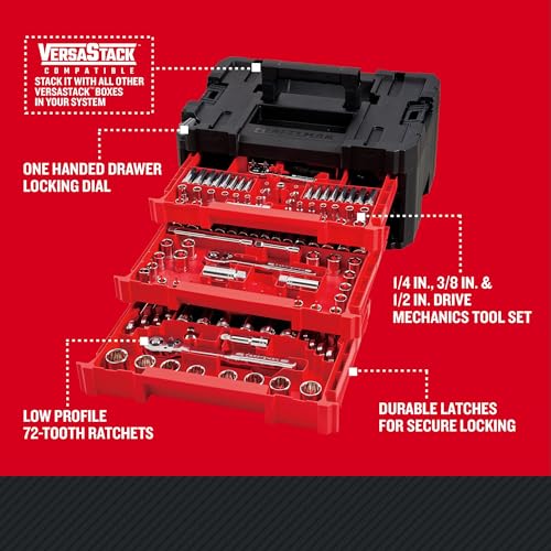 Craftsman 262-Piece Mechanic Tool Set, Master Socket Set with 3-Drawer VERSASTACK Tool Box, SAE/Metric Set (CMMT45309)