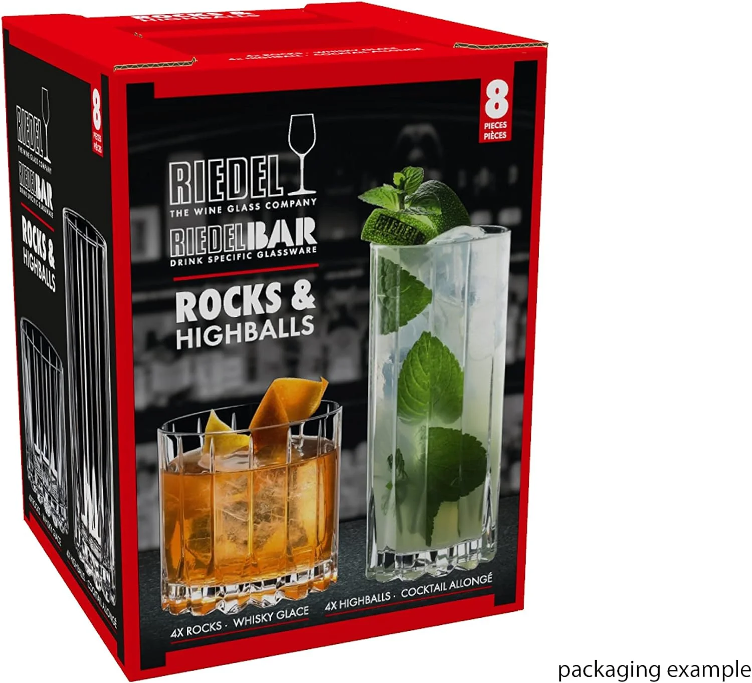 Drink Specific Glassware Rocks & Highballs, Set Of 8, 10.87 Fl.Oz.