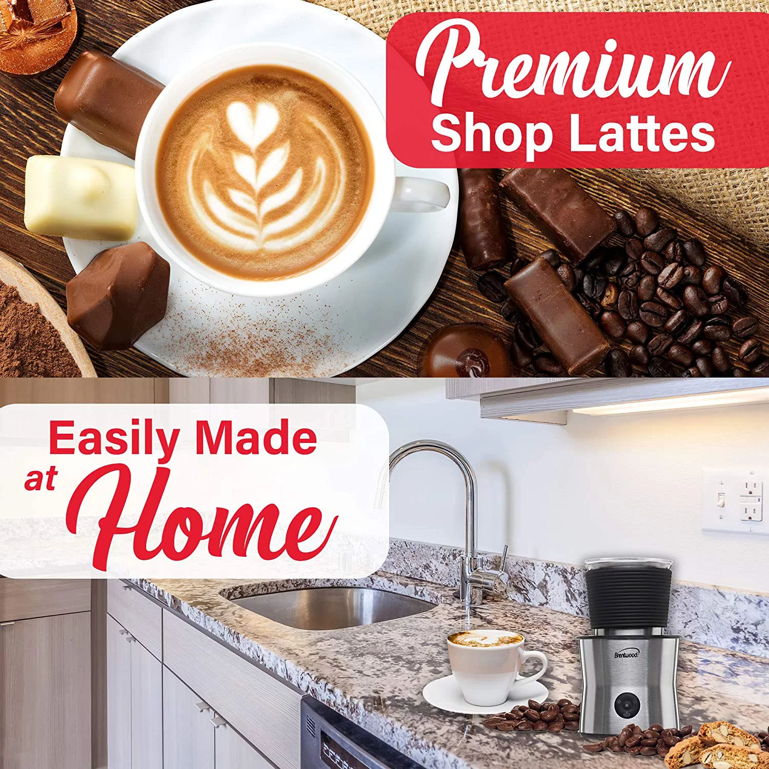 Brentwood Electric Hot/Cold Milk Frother, Warmer, & Hot Chocolate Maker