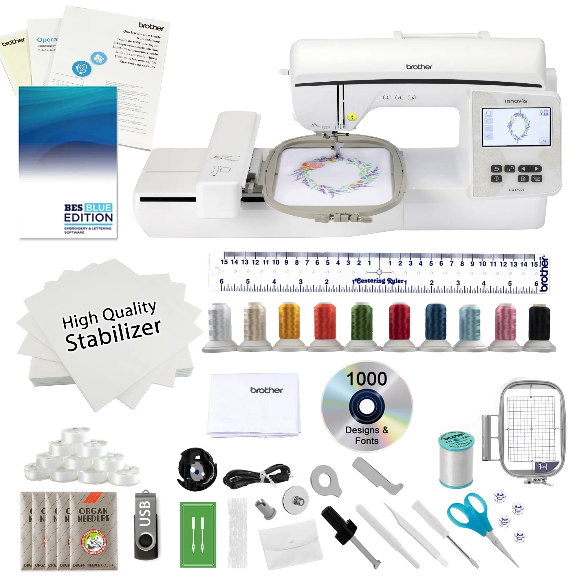 Brother NQ1700E Embroidery Machine with 6