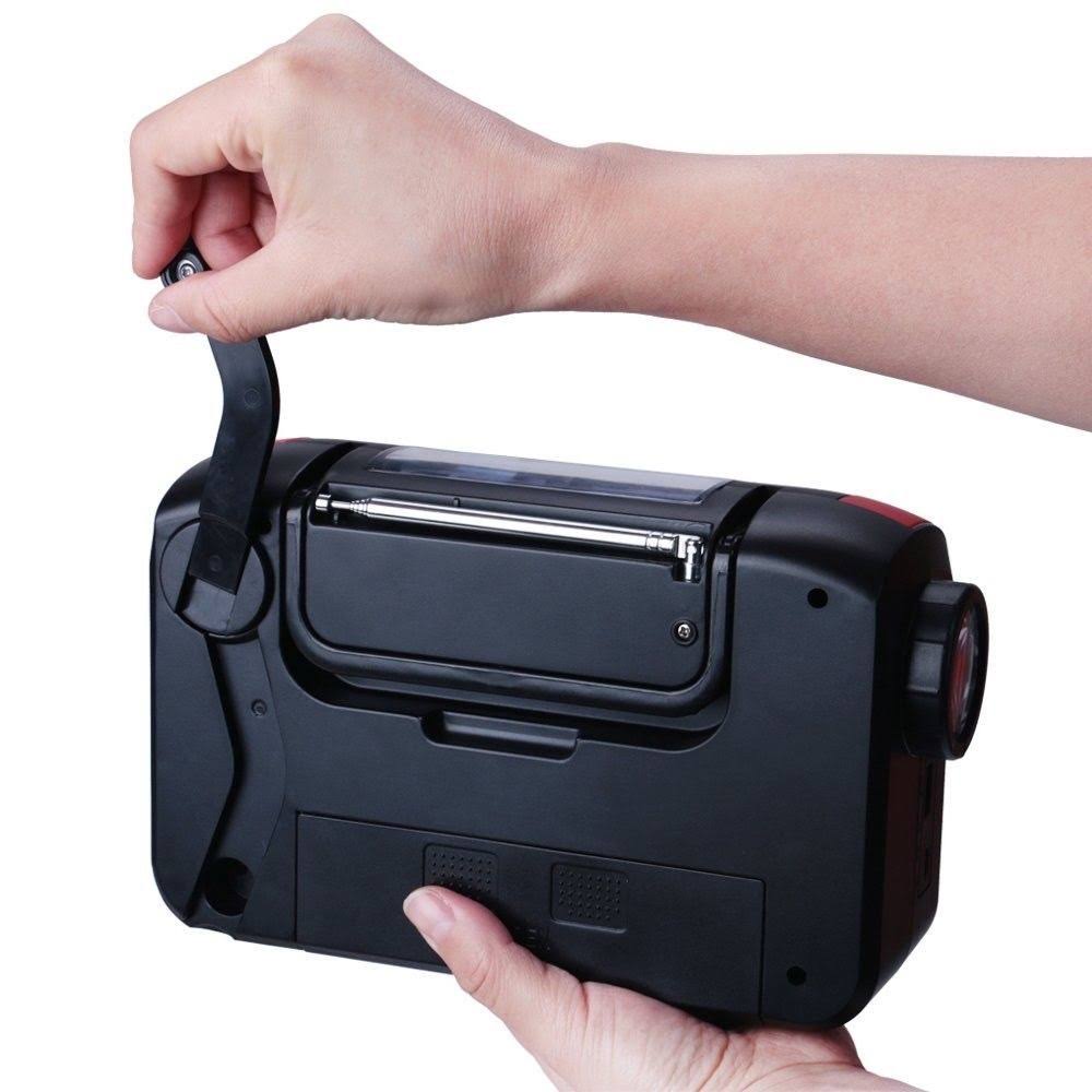 Real NOAA Alert Weather Radio with Alarm, iRonsnow IS-388 Solar Hand Crank Emergency AM/FM/SW/WB Radio, TF Card Speaker, LED Fla