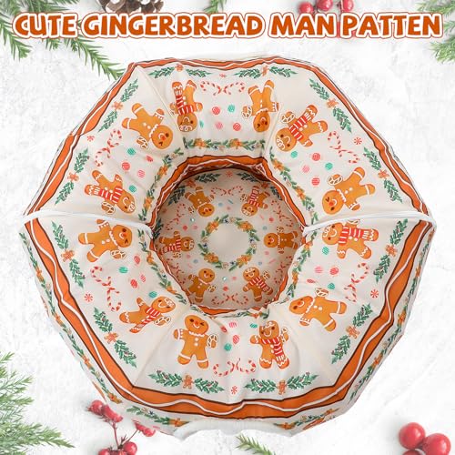 Sosation Cat Tunnel Bed Under Christmas Tree Gingerbread Man Tree Pet Cute Donut Tunnel for Indoor Cat Christmas Decorations Kitten Cave for Small Animals Indoor Outdoor Decorations