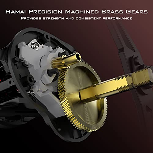 KastKing Brutus Baitcasting Fishing Reel, Graphite Frame, 7.2:1 Gear Ratio, 5+1 Shielded Stainless-Steel Ball Bearings,10 Button Magnetic Braking System, 17.6LB Carbon Fiber Drag, Aluminum Handle