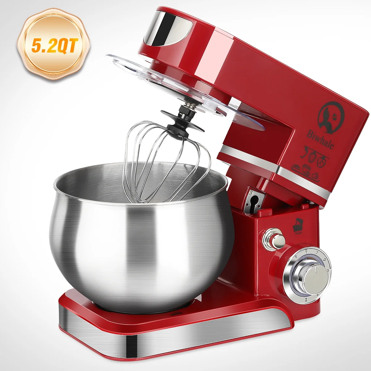 Oyajia Stand Mixer for Home , 5.2 Qt,600W/110V  Electric Kitchen Mixer with Beater, Dough Hook, Wire Whip  for Most Home Cooks