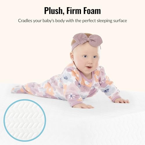 Dream On Me Baby Zzz 5” Crib Mattress, GREENGUARD Gold & JPMA Certified, Water-Resistant Sleep Surface, Machine Washable Cover, Fits Standard Cribs & Toddler Beds