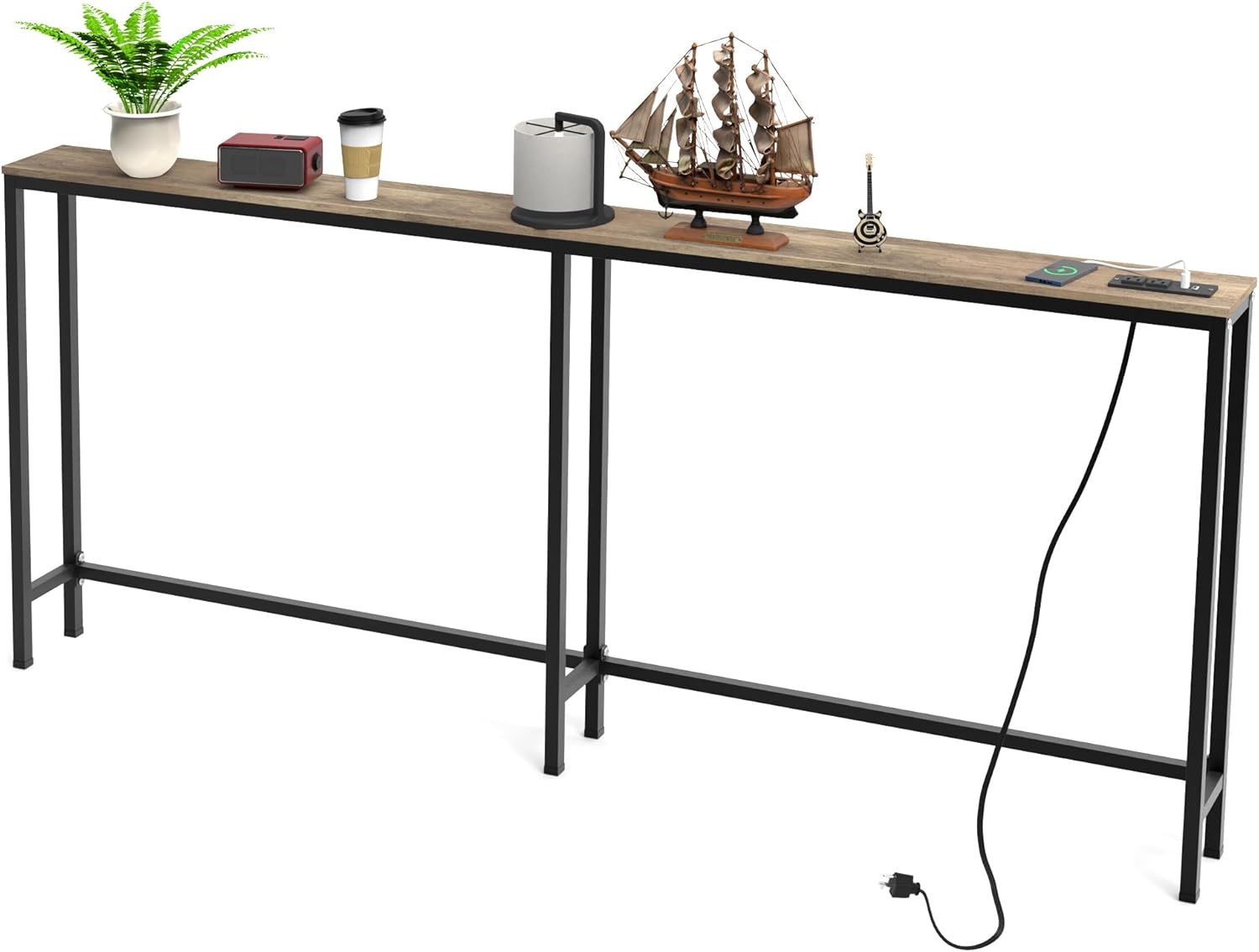 70.9 Inch Console Table with Power Outlet, 5.9