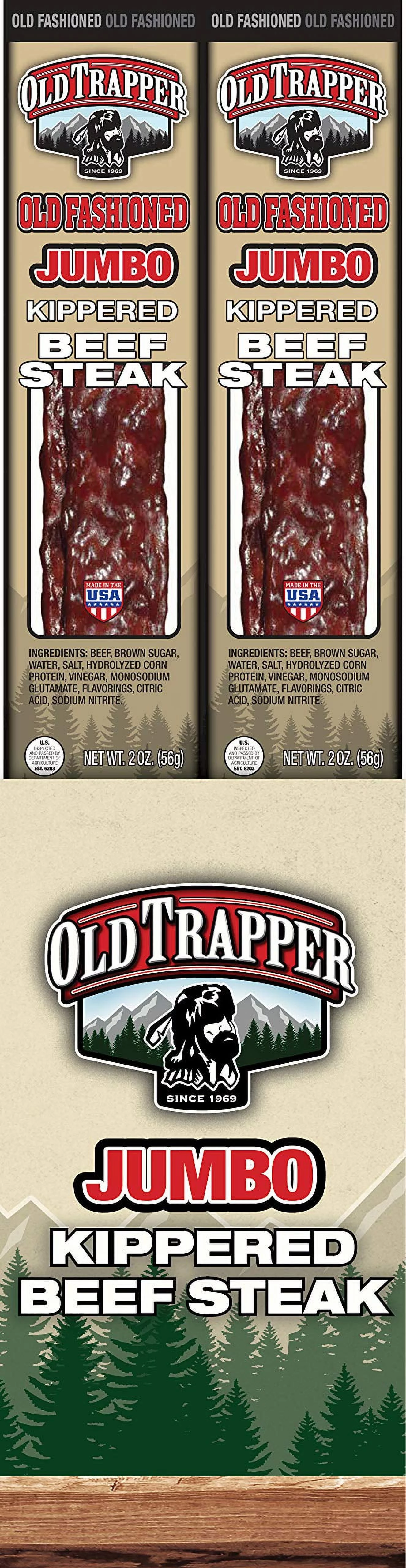 Old Trapper Old Fashioned Kippered Beef Steak | Traditional Style Real Wood Smoked | Healthy Protein Packed Snacks | 2 Ounce (Pack Of 12)