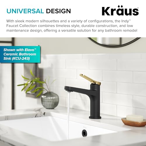 KRAUS Indy Single Handle One Hole Bathroom Sink Faucet in Chrome, KBF-1411CH