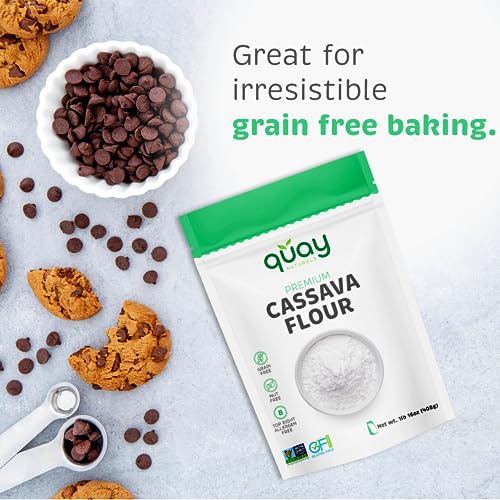 Cassava Flour (1 lb) - Gluten Free & Grain-Free Flour for Baking - Non-GMO, Made from 100% Yuca Root, All-Purpose Wheat Flour Substitute & Alternative - Soy Free Fufu & Farofa Flour
