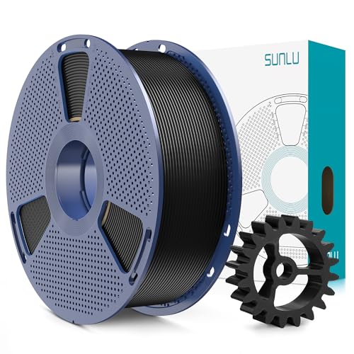 SUNLU PLA+2.0 3D Printer Filament Bundle, 4KG Upgrade PLA+ Filament 1.75mm, Tougher and Stronger, Dimensional Accuracy +/-0.02mm, 1KG per Spool, 4 Packs, Black