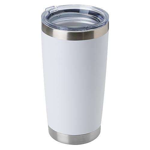 DOMICARE 20oz Stainless Steel Tumbler Bulk with Lid, Double Wall Vacuum Insulated Travel Mug, Powder Coated Coffee Cup, Powder Black, 8 Pack