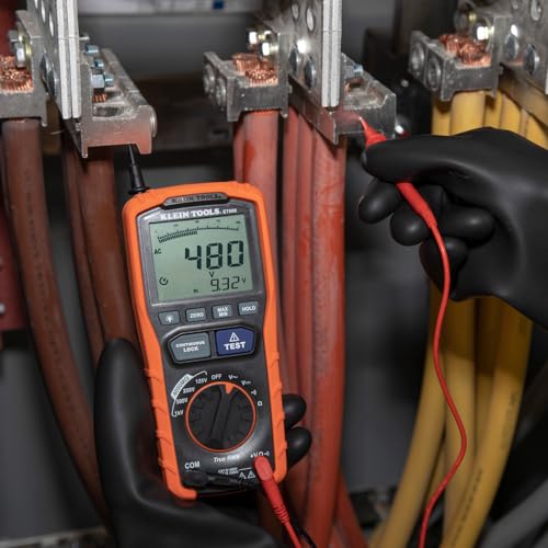 Klein Tools ET600 Multimeter, Megohmmeter Insulation Tester, 4000 Ohms Resistance, 125V/250V/500V/1000V, Auto-Ranging TRMS Multimeter