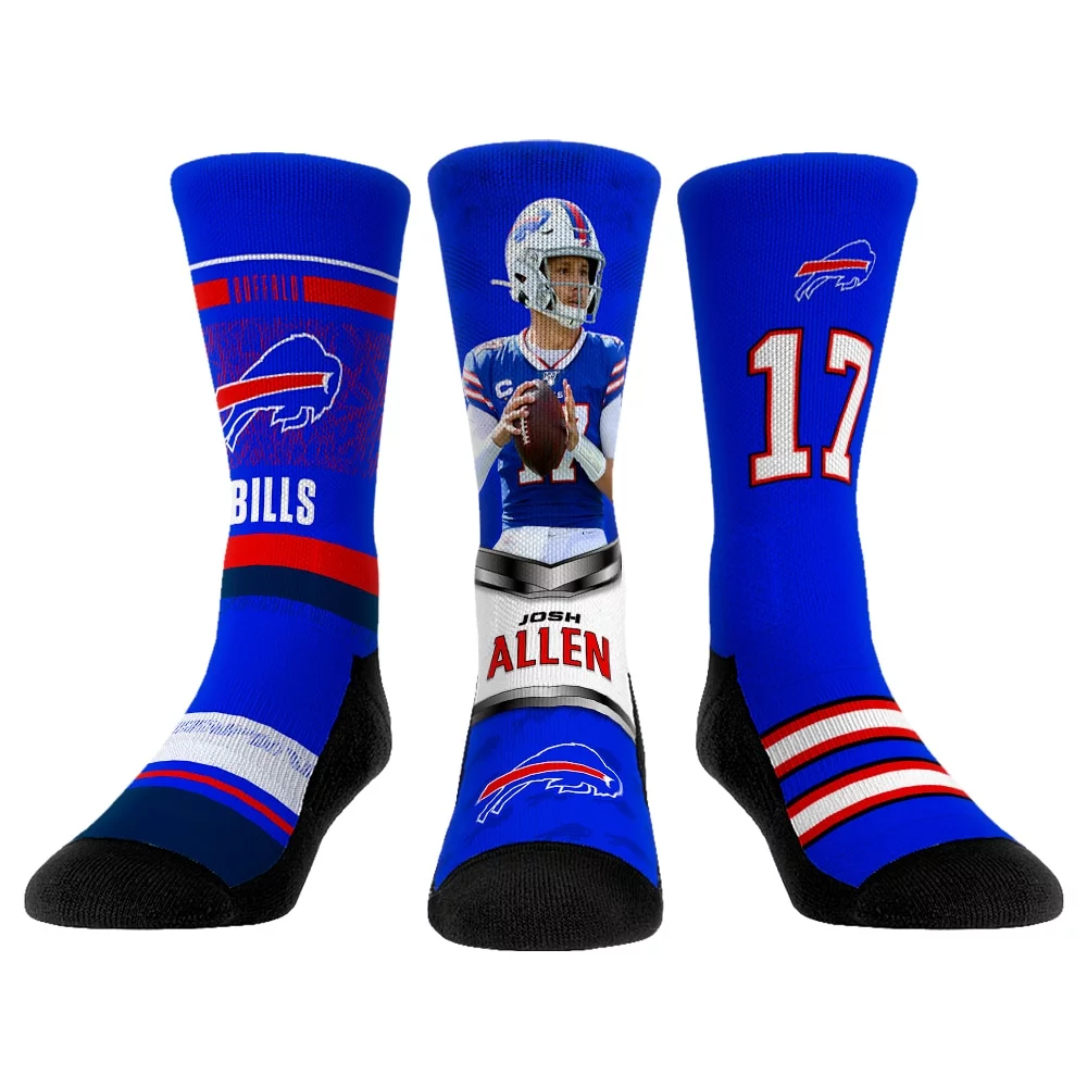 Youth Rock Em Socks Josh Allen Buffalo Bills 3-Pack Crew Socks Set