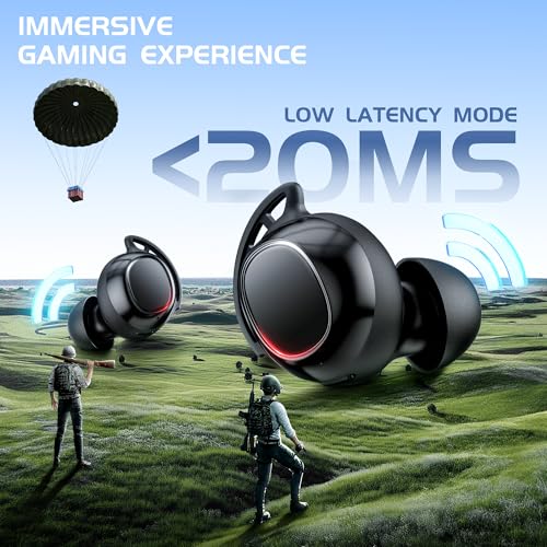 IAMJOY Gaming Earbuds, 20ms Ultra-Low Latency Wireless Earbuds, 90H Playtime, 2.4GHz Dongle & Bluetooth, Noise-Canceling Mic, Compatible with Meta Quest 3/2, PS5/4, Switch, Steam Deck, PC