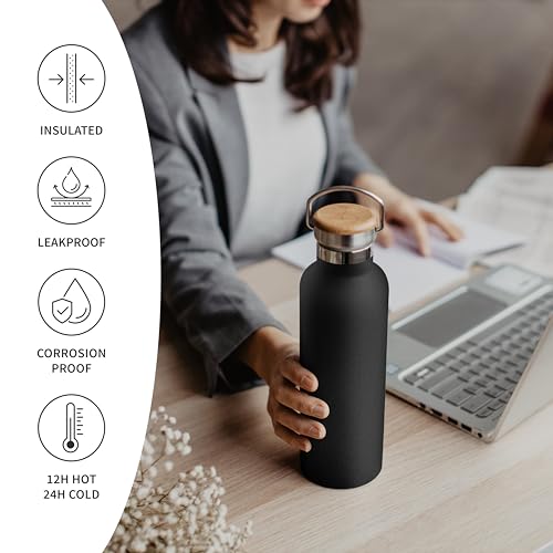 Bambaw 32 oz Water Bottle | Insulated Water Bottles | Water Bottle Stainless Steel | Insulated Travel Water Bottle | Insulated Water Bottle | Stainless Steel Water Bottles | 1 Liter Water Bottles