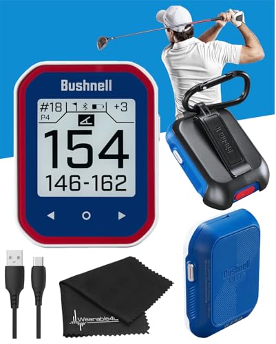 Wearable4U - Bushnell Phantom 3 GPS Rangefinder Blue with BITE Magnetic Mount and GreenView with Lens Cleaning Cloth Bundle