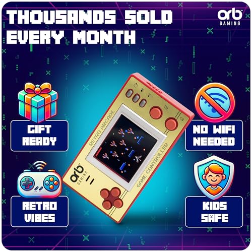 Mini Retro Games Console, 240 in-Built Games, 8-Bit Retro Gaming Handheld Console, 2.5” Full Colour LCD Screen Pocket Console, Immersive Sound Games Console - ThumbsUp!