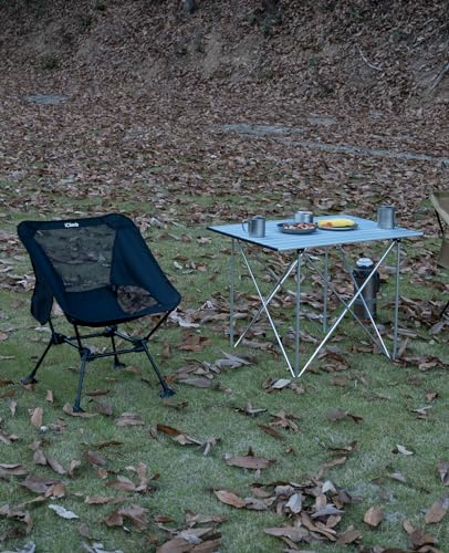 iClimb Ultralight Compact Camping Folding Table with Carry Bag (Blue - S)