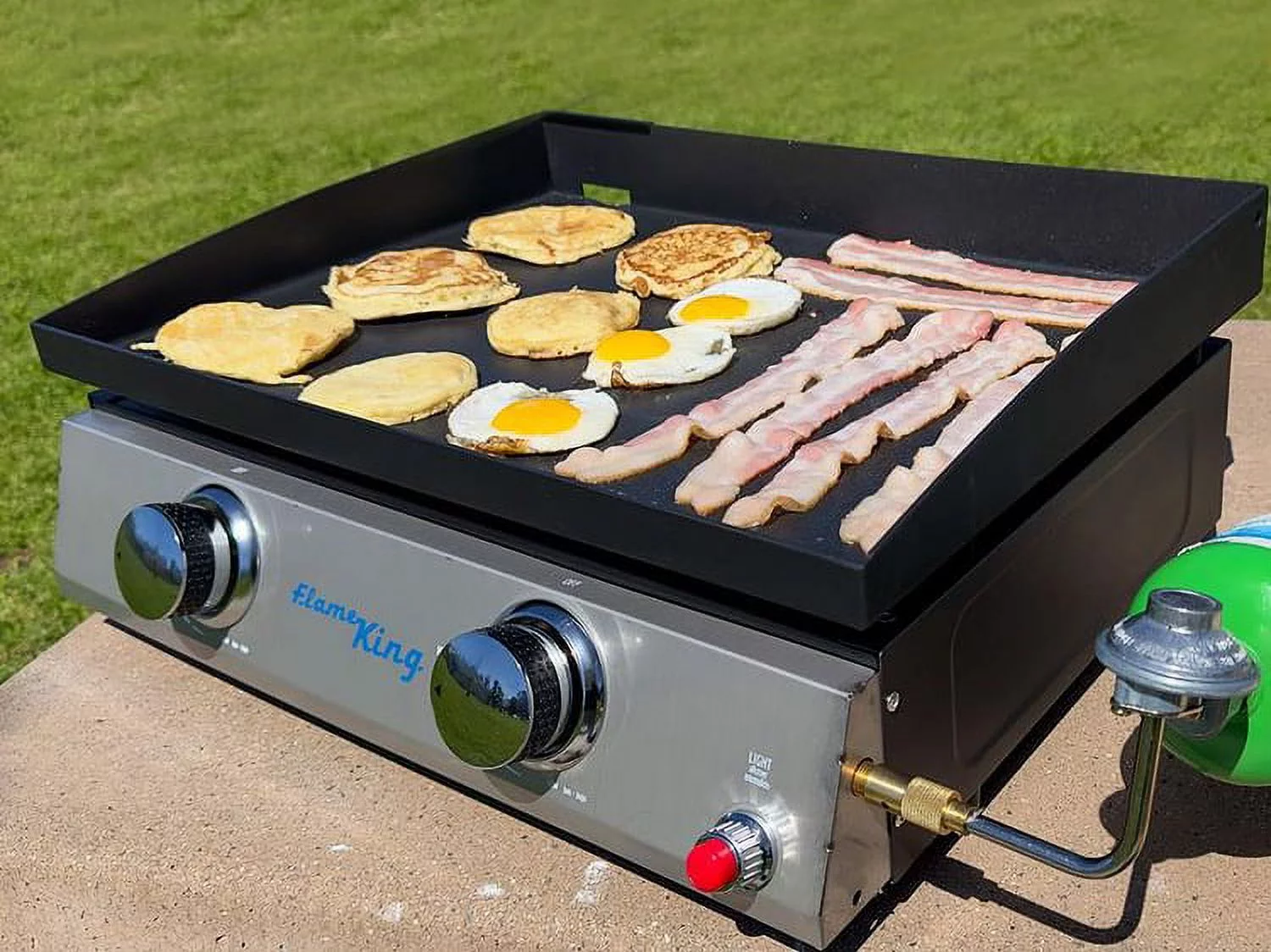 2-Burner Propane Tabletop, Heavy Duty Flat Top Cast Iron Outdoor Griddle Grill
