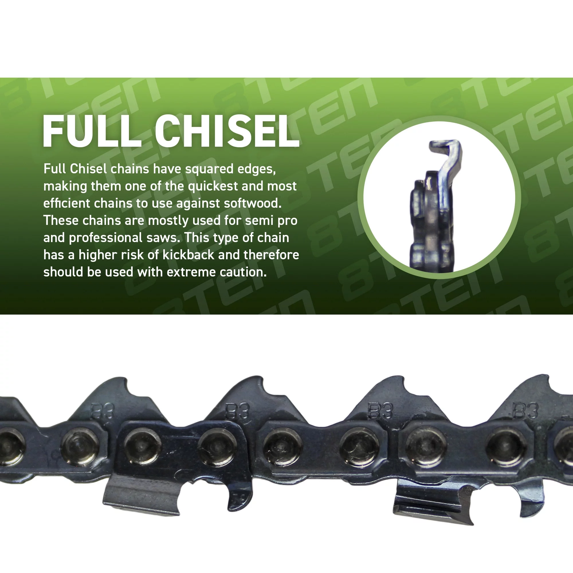 Full Chisel Chainsaw Chain 14 inch .050 3/8 52DL Husqvarna Ryobi RY3714 2 Pack 810-CCC2273H