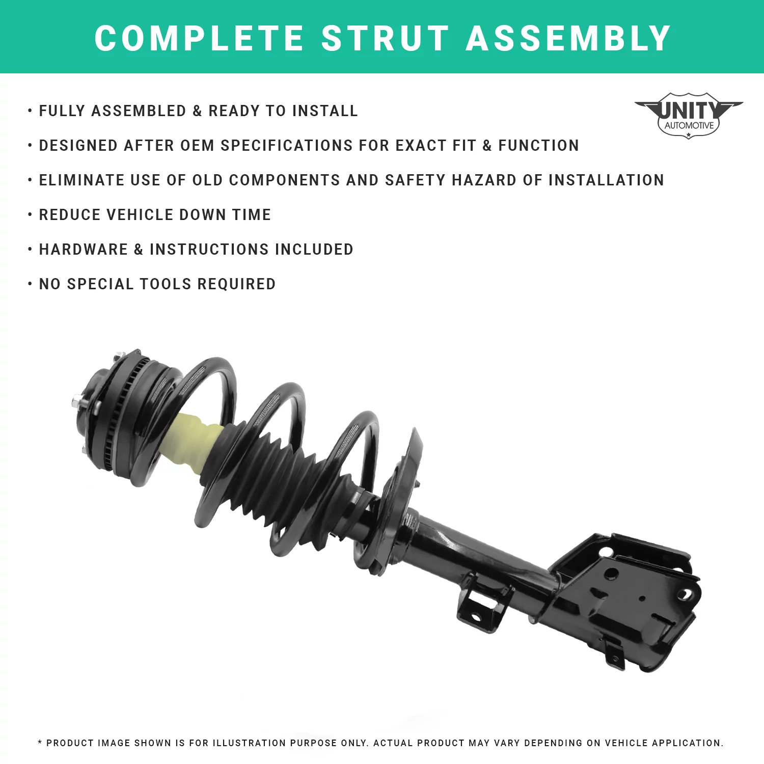 Unity Automotive Front Right Complete Strut Assembly Fits 2012-2021 Chrysler 300, 11274