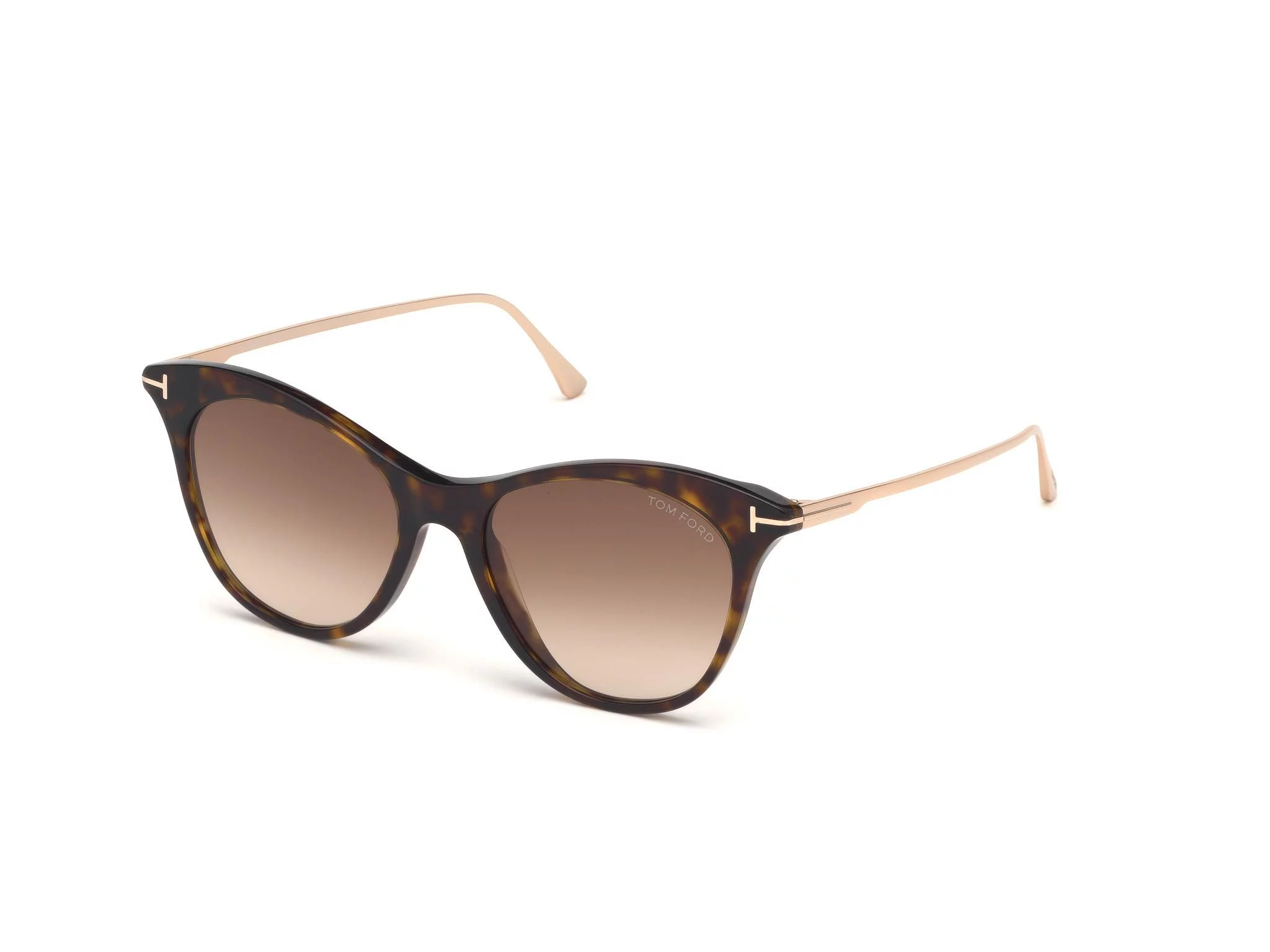 Sunglasses Tom Ford FT 0662 Micaela 52F Shiny Dark Havana, Rose Gold/ Gradient B