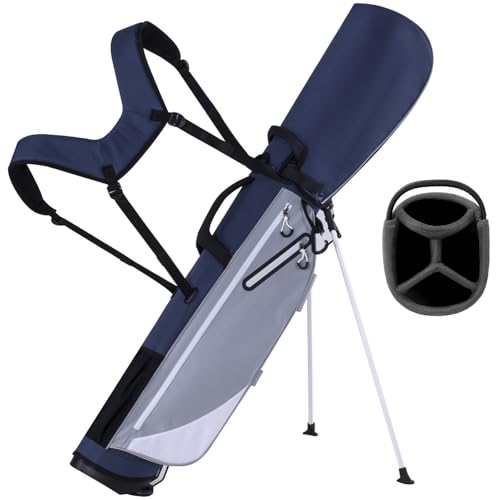 Lightweight Golf Stand Bag, 4-Way Full-Length Dividers, Holds Up to 10 Clubs, 3.7 lbs Golf Bag with Dual Straps & Stand for Driving Range, Par 3, and Standard Courses