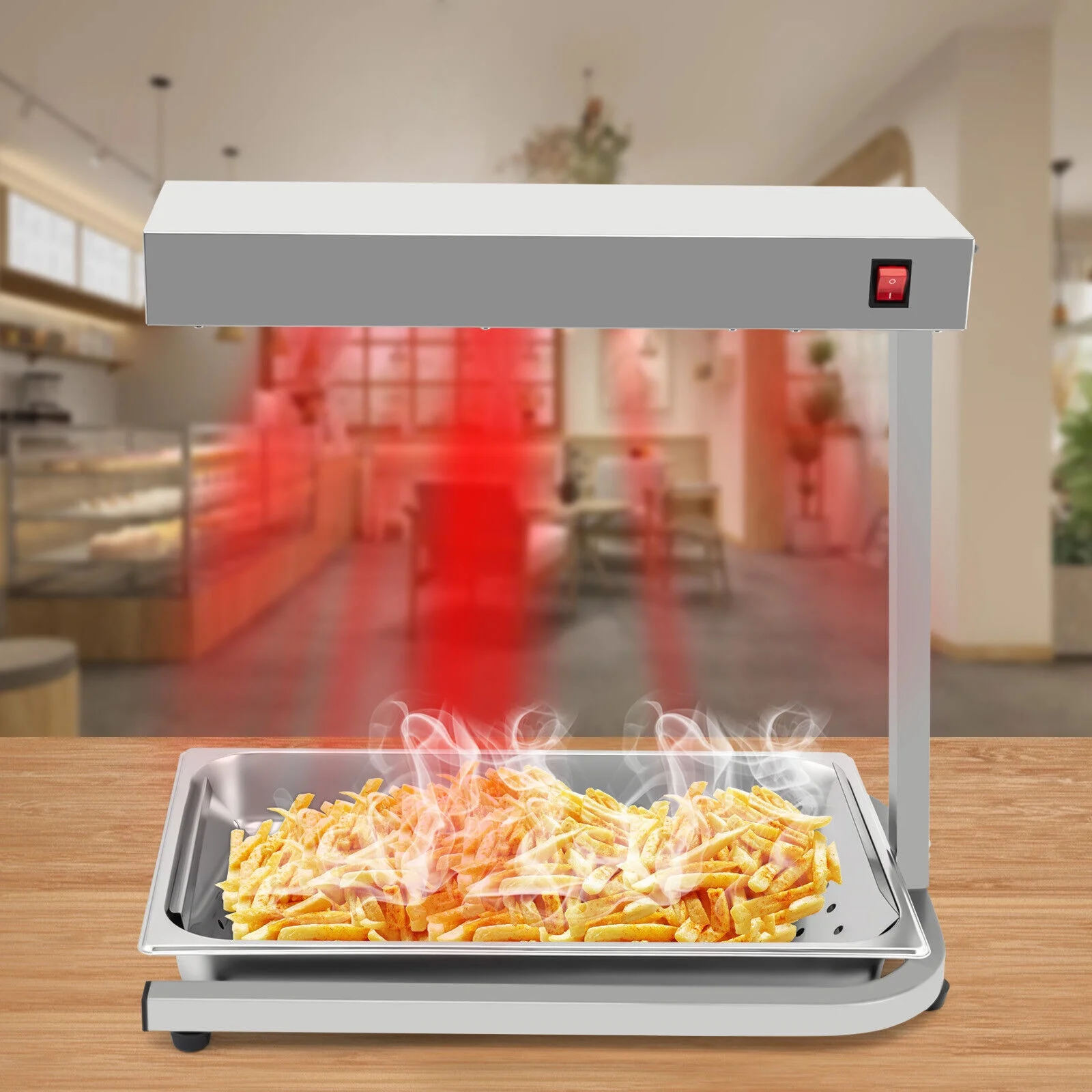 Infrared Heat Lamp Light Buffet Food Warmer 500W with a Hollow Oil Filter Plate