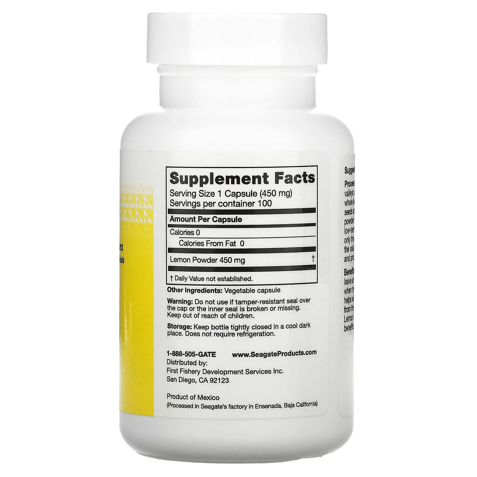 Seagate Lemon, 450 mg, 100 V Capsules