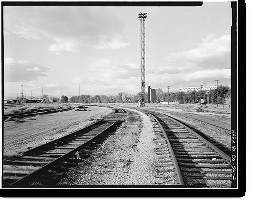 Historic Framed Print, Colorado & Southern Railway Denver Roundhouse Complex, Seventh Street, East of South Platte River, Denver, Denver County, CO - 2, 17-7/8