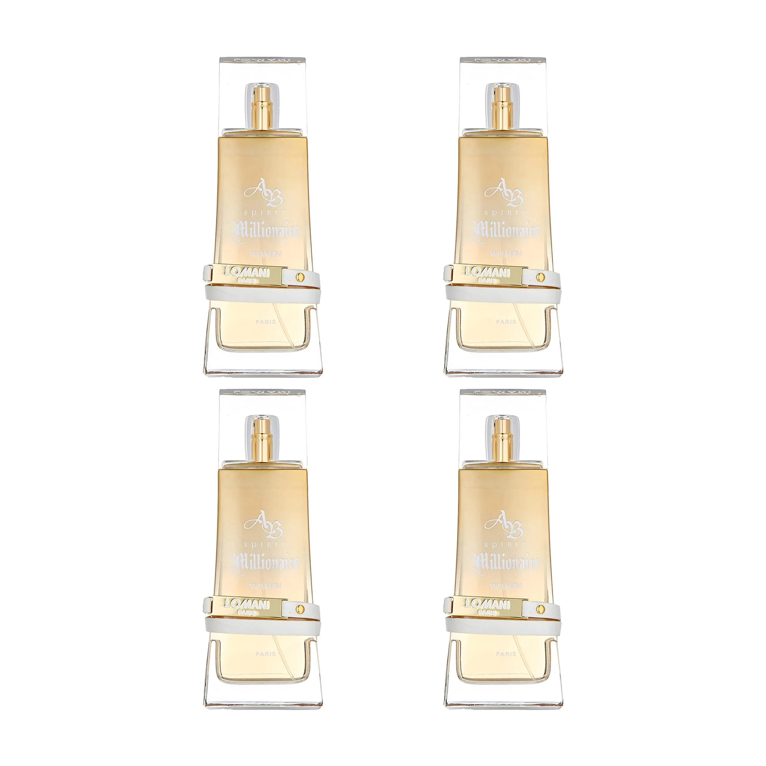 Pack of 4 New Lomani AB Spirit Millionaire Eau de Parfum Spray for Women, 3.3 Ounce