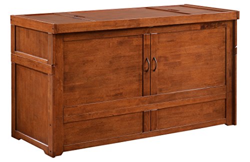 NIGHT & DAY Furniture Murphy Cube Cabinet Bed (White, Queen)