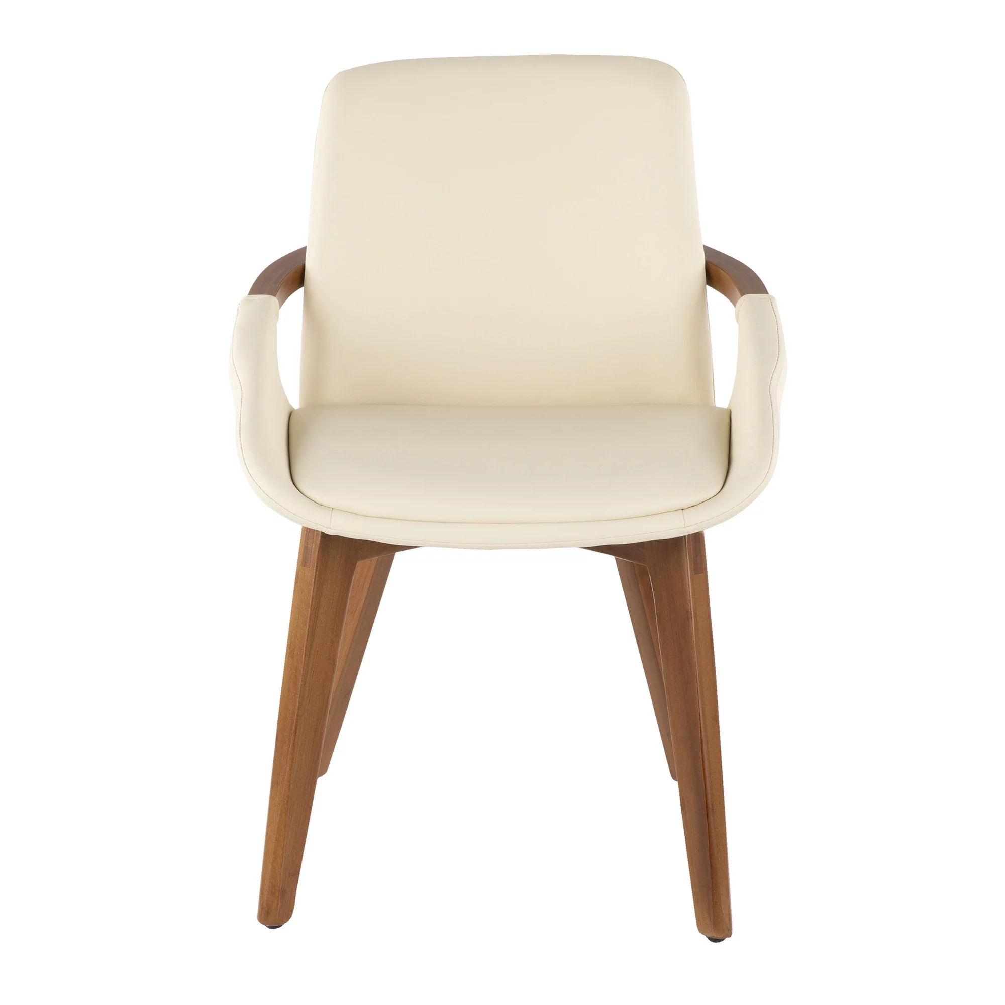 Cosmo Mid-Century Chair in Walnut and Cream Faux Leather by LumiSource