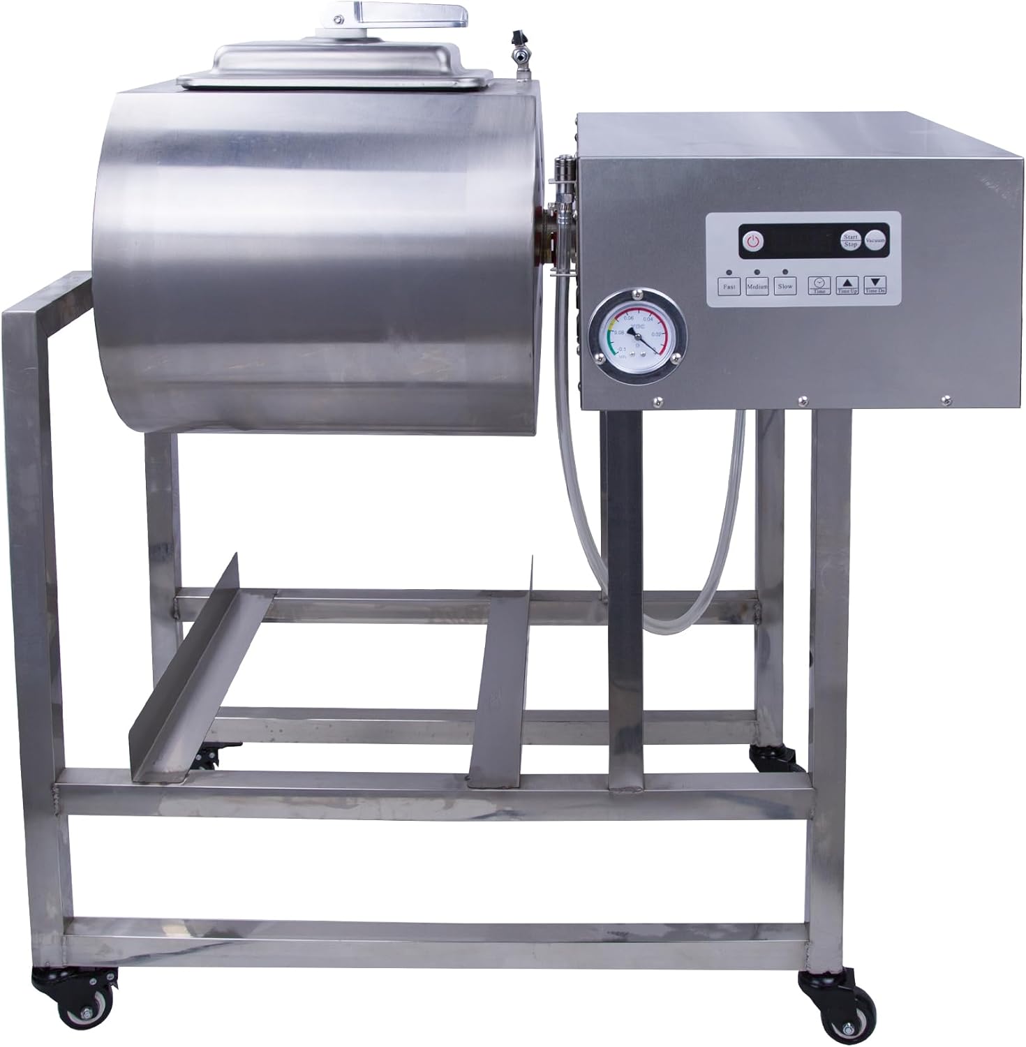 Hakka Commercial Meat Tumbler 90lb/45 liters - Vacuum Curing Machine for Jerky, Sausage, Bacon & More - Stainless Steel Food-Grade Tumbling Marinator w/Bidirectional Rotation & Speed Control