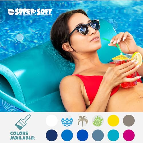 TRC Recreation Sunsation Vinyl Coated Foam Swimming Pool Float Mat Adult Lounger with Built-in Roll Pillow