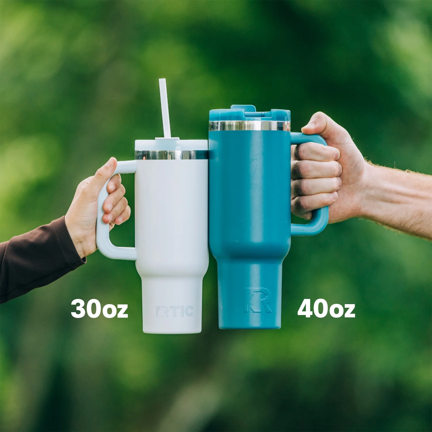 RTIC 40 OZ Ceramic Lined Road Trip Tumbler, Leak-Resistant Lid with Straw, Lagoon