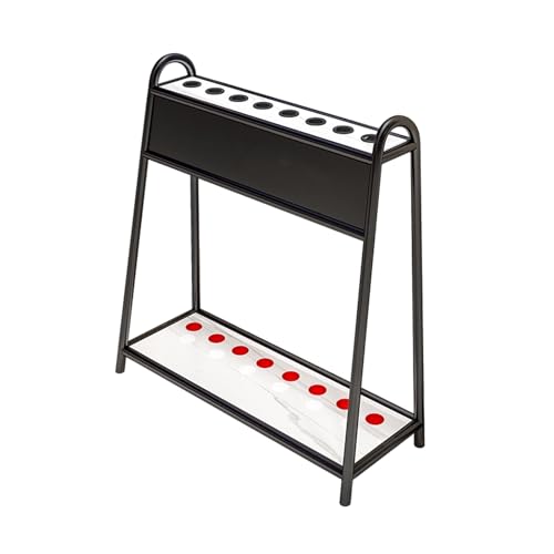 Portable Pool Cue Holder Stand for 8 Sticks - Metal Billiard Rack Floor Storage, Game Room Accessories, Tabletop Billiards Organizer (Black)