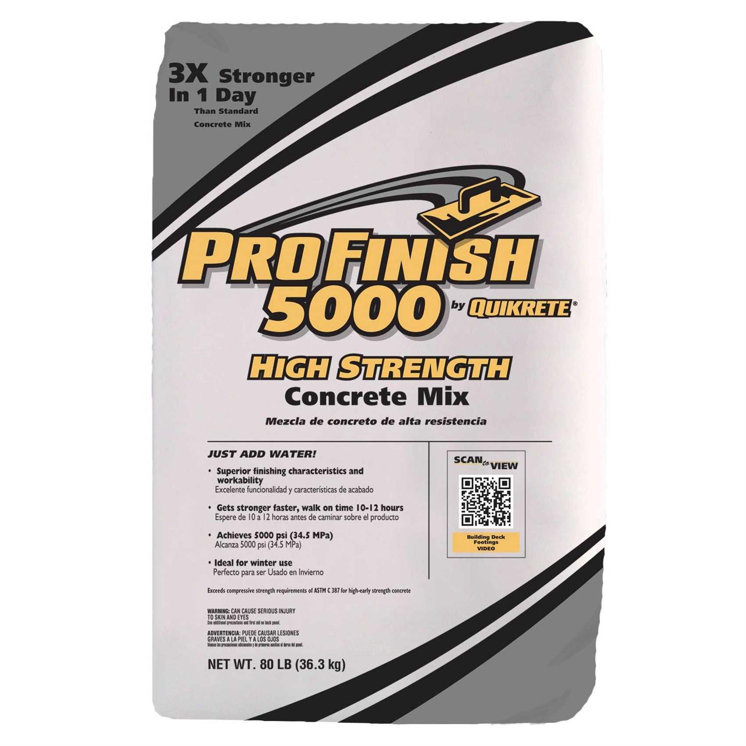QUIKRETE ProFinish 5000 80-lb High Strength Concrete Mix 100785