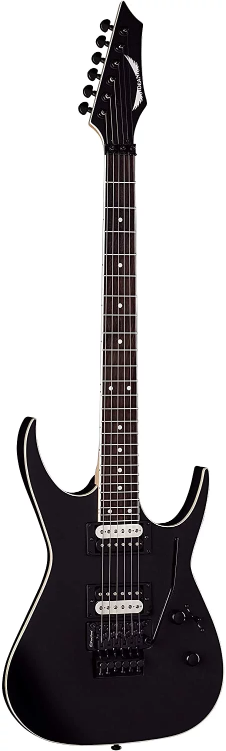 Dean Guitars 6 String Exile X Floyd Electric Guitar, Black Satin, # EXILEX F BKS