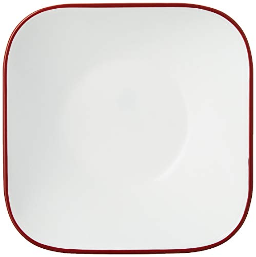 Corelle Vitrelle 6-Piece (22-Oz) Cereal Soup Bowls, Triple Layer Glass and Chip Resistant, Lightweight Square Dinnerware Bowl Set, Splendor