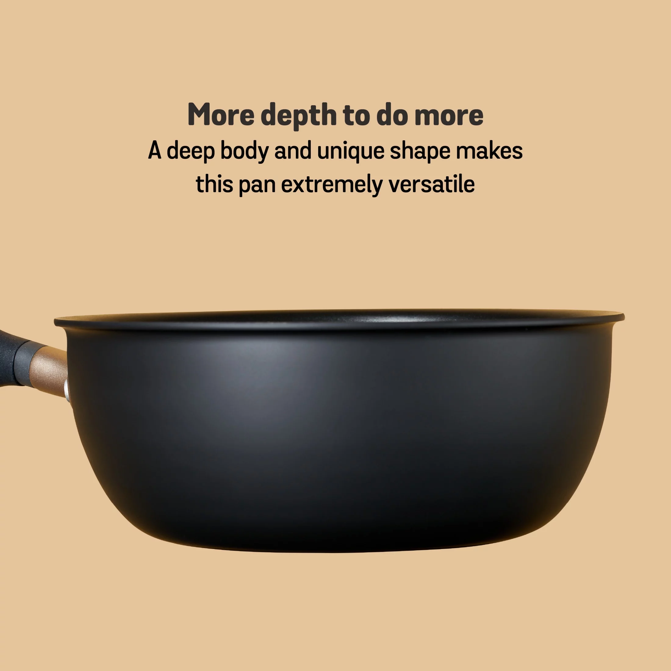 Meyer Accent Series Hard Anodized Nonstick Induction Saucier Sauce Pan, 3-Quart, Matte Black