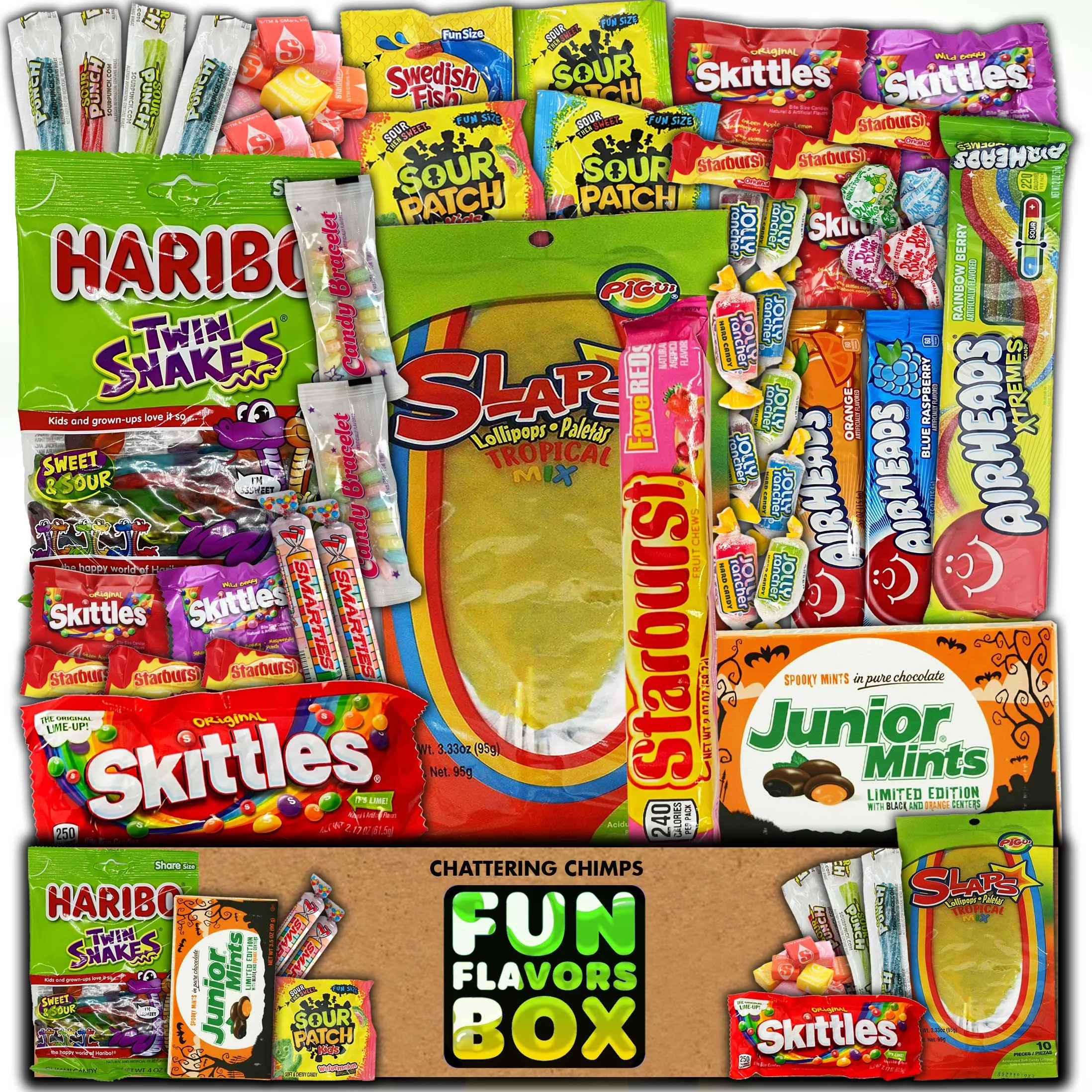 Fun Flavors Box Candy Gift Box 60 Count Sweet Treats Snack Care Package