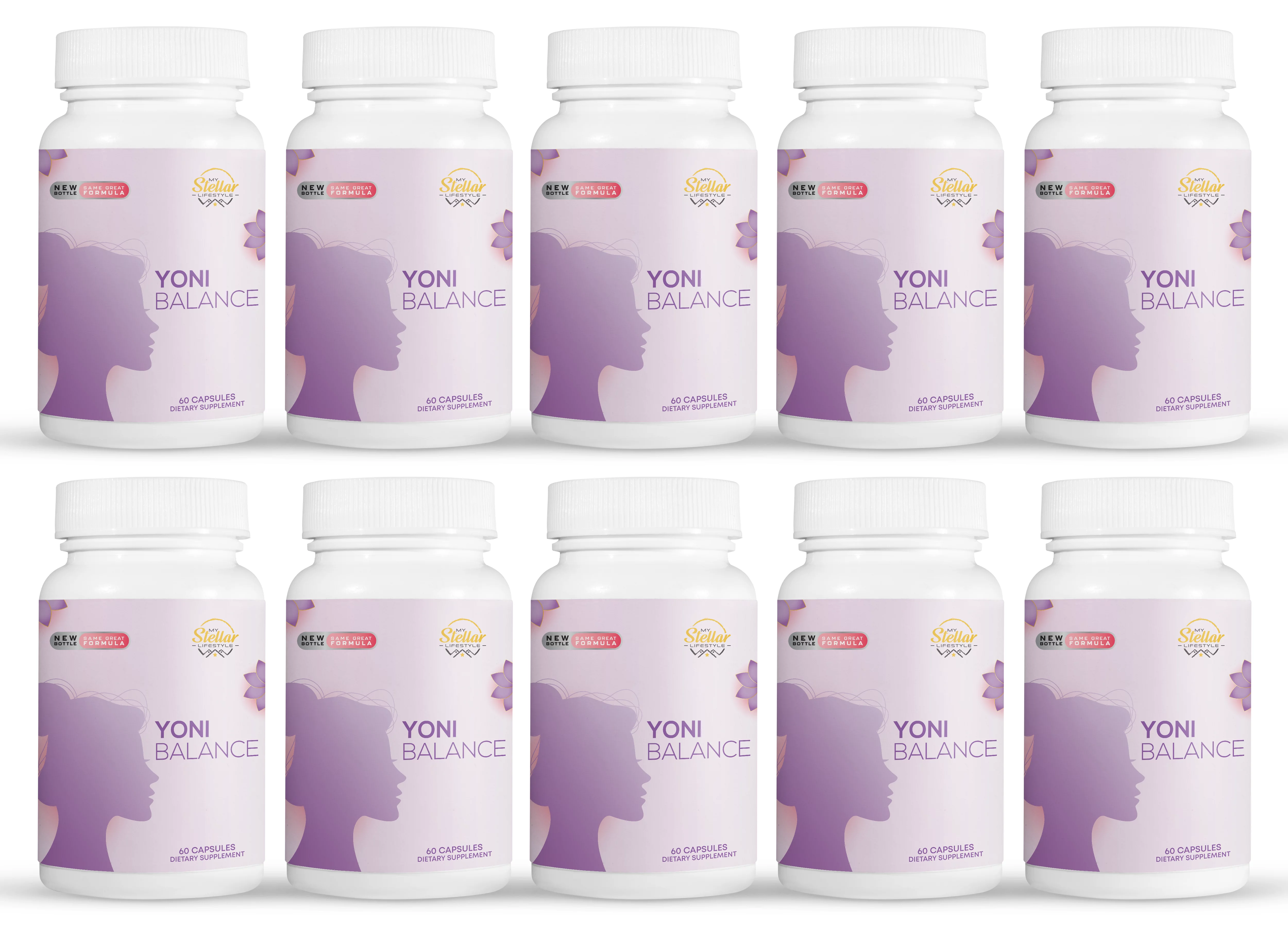 10 Pack Yoni Balance, for woman with vitamins and minerals-60 Capsules x10