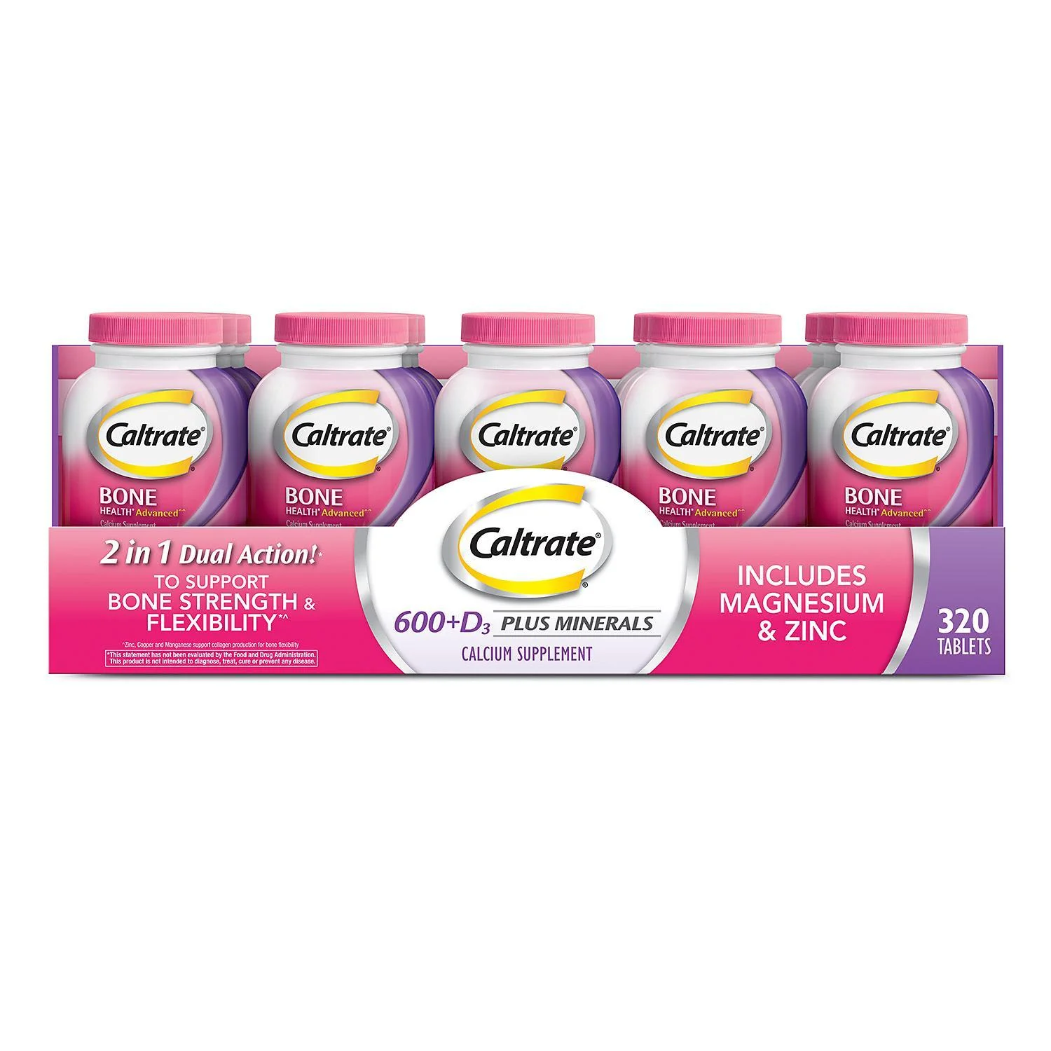 Caltrate 600+D3 Plus Minerals Calcium & Vitamin D3 Supplement Tablet, 600 mg (320 ct.)