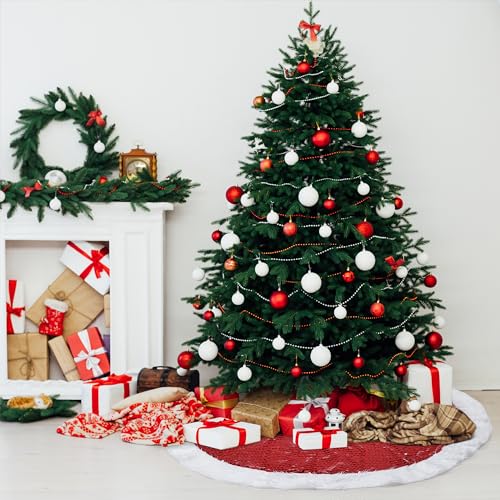 Mr. Pen- Christmas Tree Skirt 48 inches, Knitted Christmas Skirt Tree, Xmas Tree Skirt